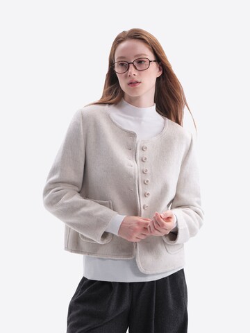 TorWeit Strickjacke 'Wool-Blend Coat Short'‌‌‌‌‌‌‌‌‌ in Weiß