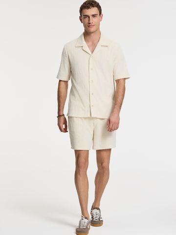 Shiwi Regular fit Πουκάμισο 'Ted  Geo Sun' σε μπεζ