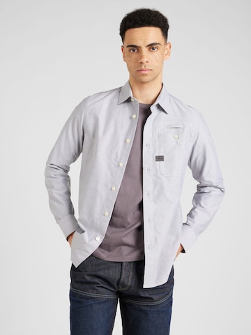 G-Star RAW Slim fit Πουκάμισο 'Bristum' σε γκρι: μπροστά