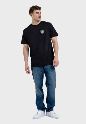 Oldskull T-Shirt 'ASIAN REBEL CAT KANJI GRAPHIC' in Schwarz