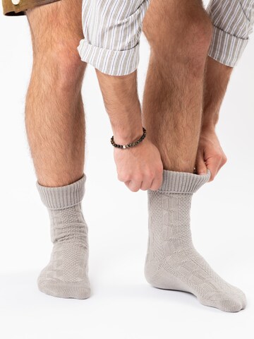 HerzSticht Trachtensocken 'Enzian'‌ in Grau