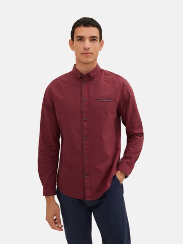 raudona TOM TAILOR Standartinis modelis Marškiniai: priekis