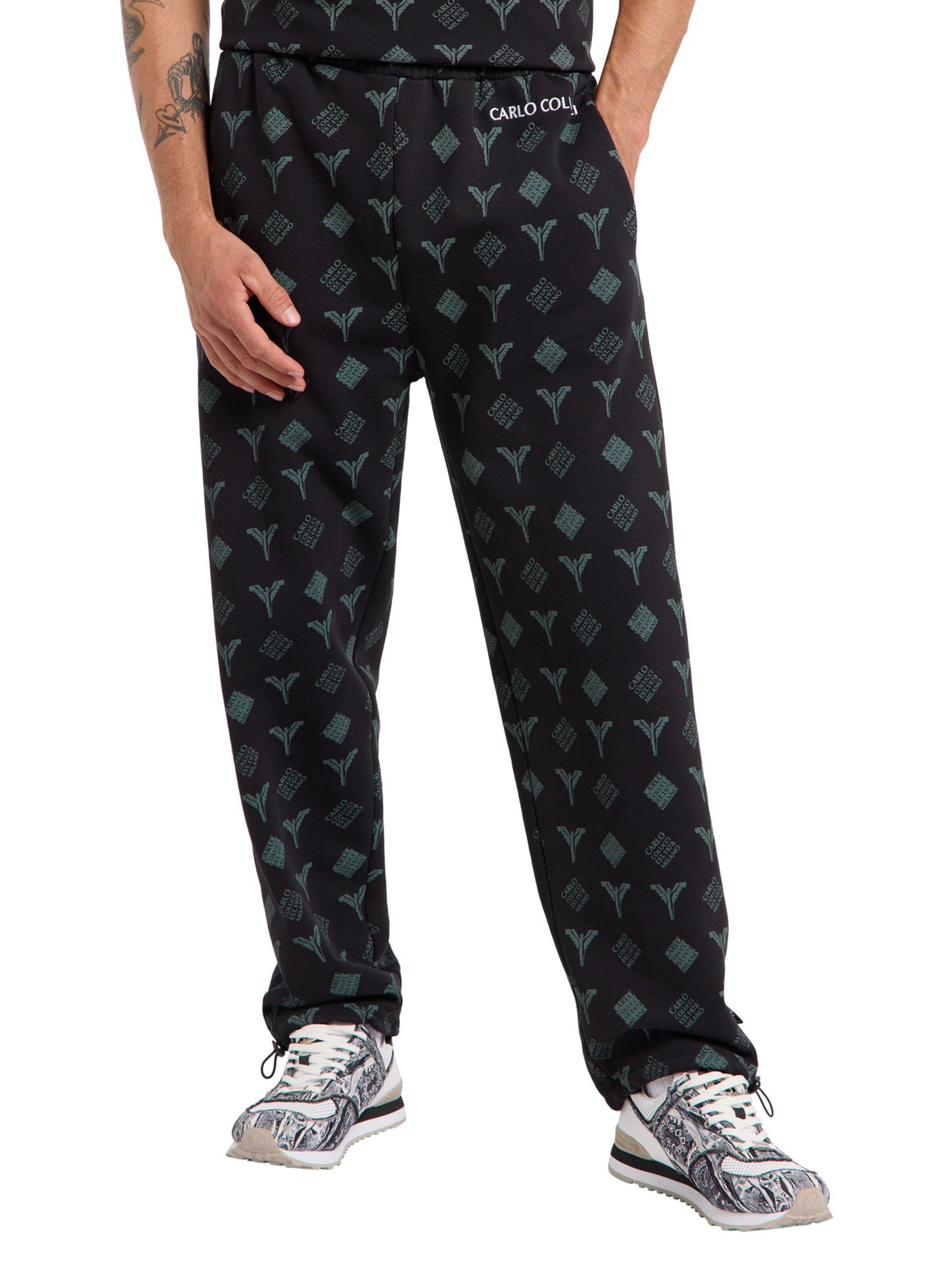 Carlo Colucci Regular Hose 'Fadin' in Schwarz: Vorderseite