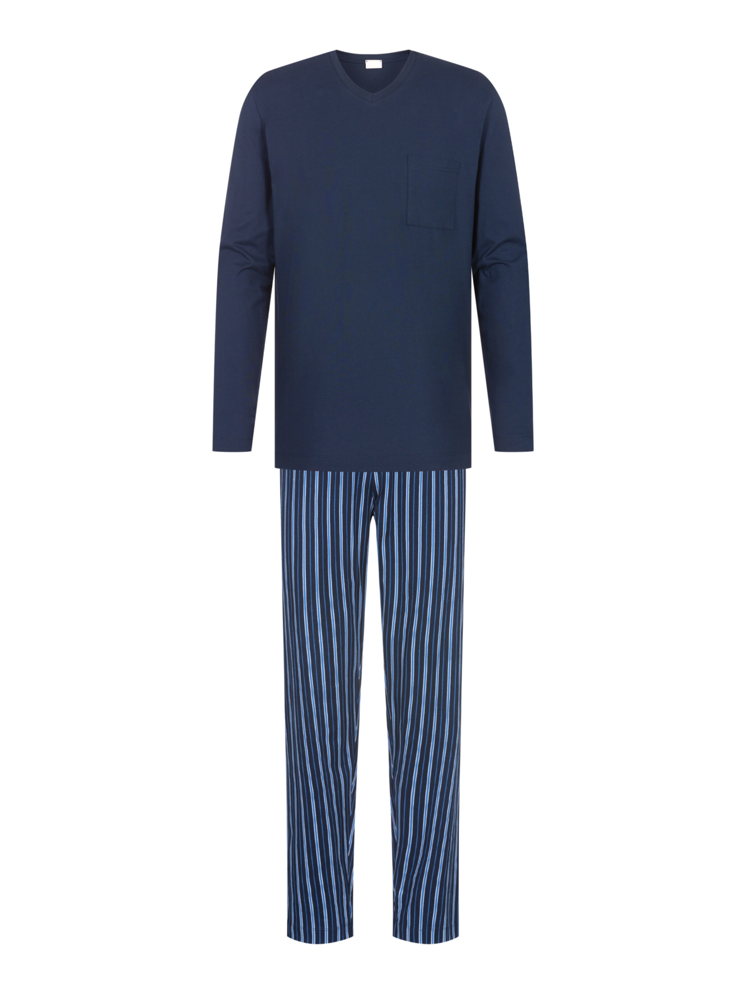 Mey Pyjama lang 'Straight' in Blauw: voorkant
