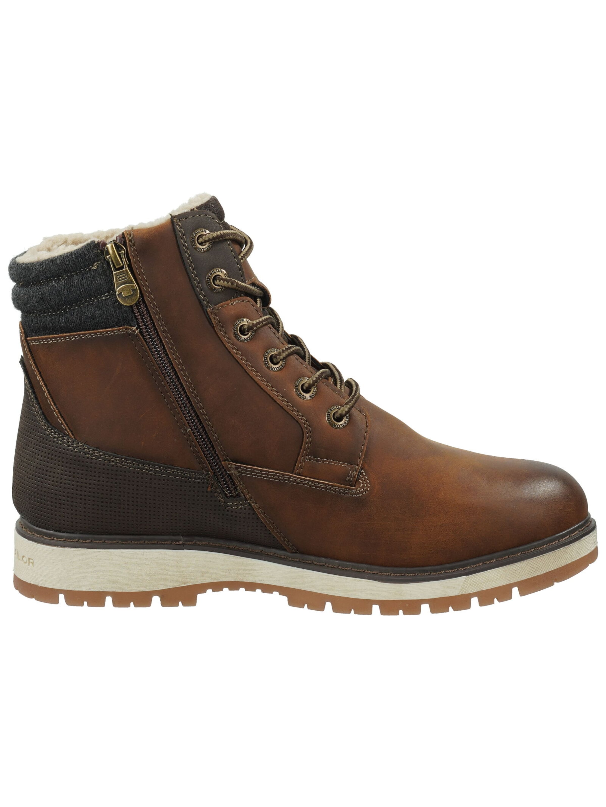 TOM TAILOR Schnürstiefel in Braun