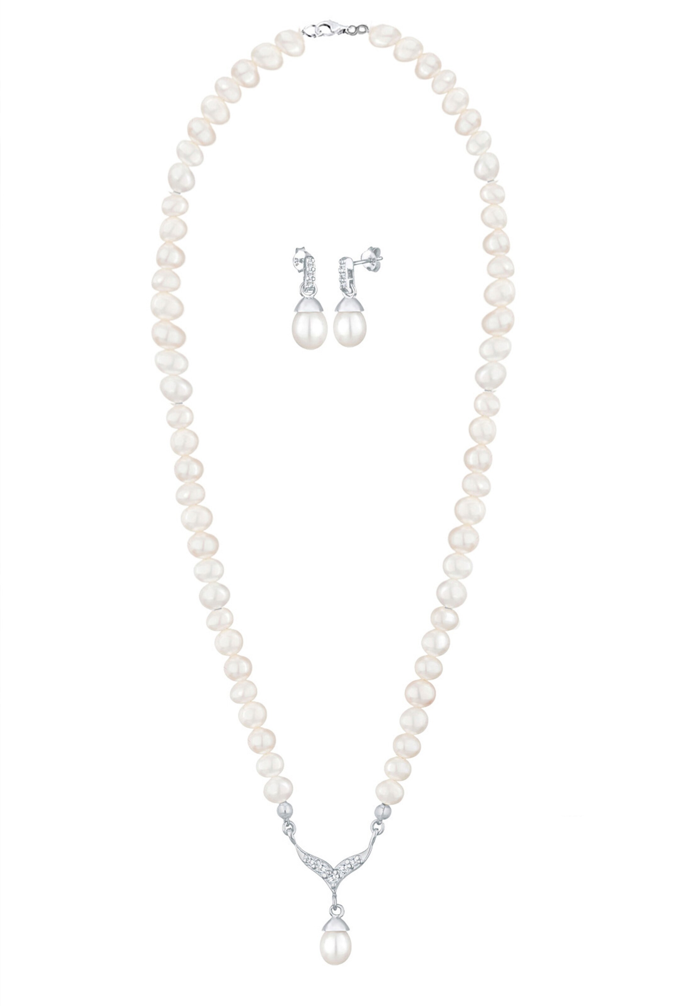 ELLI Schmuckset in Weiß: Vorderseite