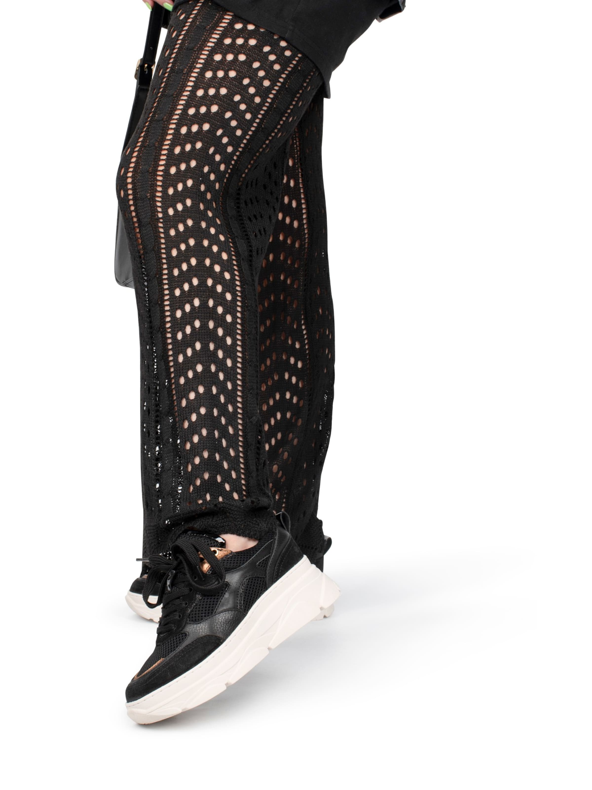 PS Poelman Låg sneaker 'Jana' i svart: framsida