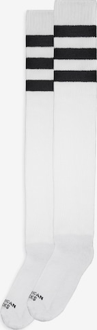 American Socks - Calcetines sobre la rodilla 'Old School' en blanco: frente