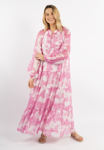 Robe-chemise IZIA en rose : devant