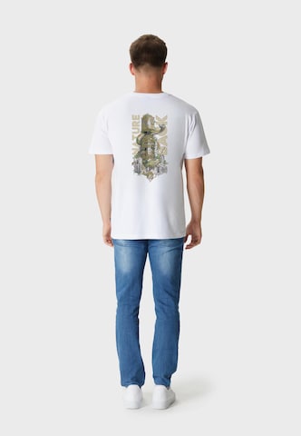 Oldskull T-Shirt 'Wrldvibe Nature Strikes Back Graphic' in Weiß