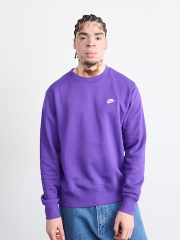Nike Sportswear Collegepaita 'CLUB' värissä lila: etupuoli