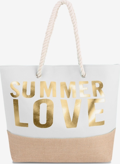 normani Strandtasche in sand / gold / weiß, Produktansicht