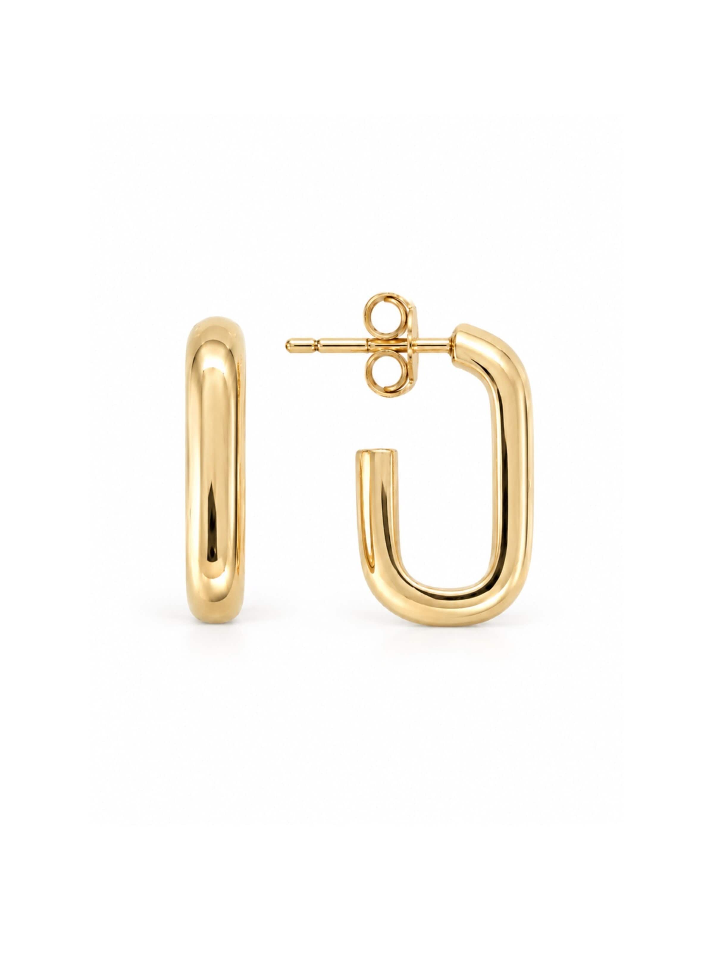 CHIVAL - Pendientes 'Open Oval' en oro: frente