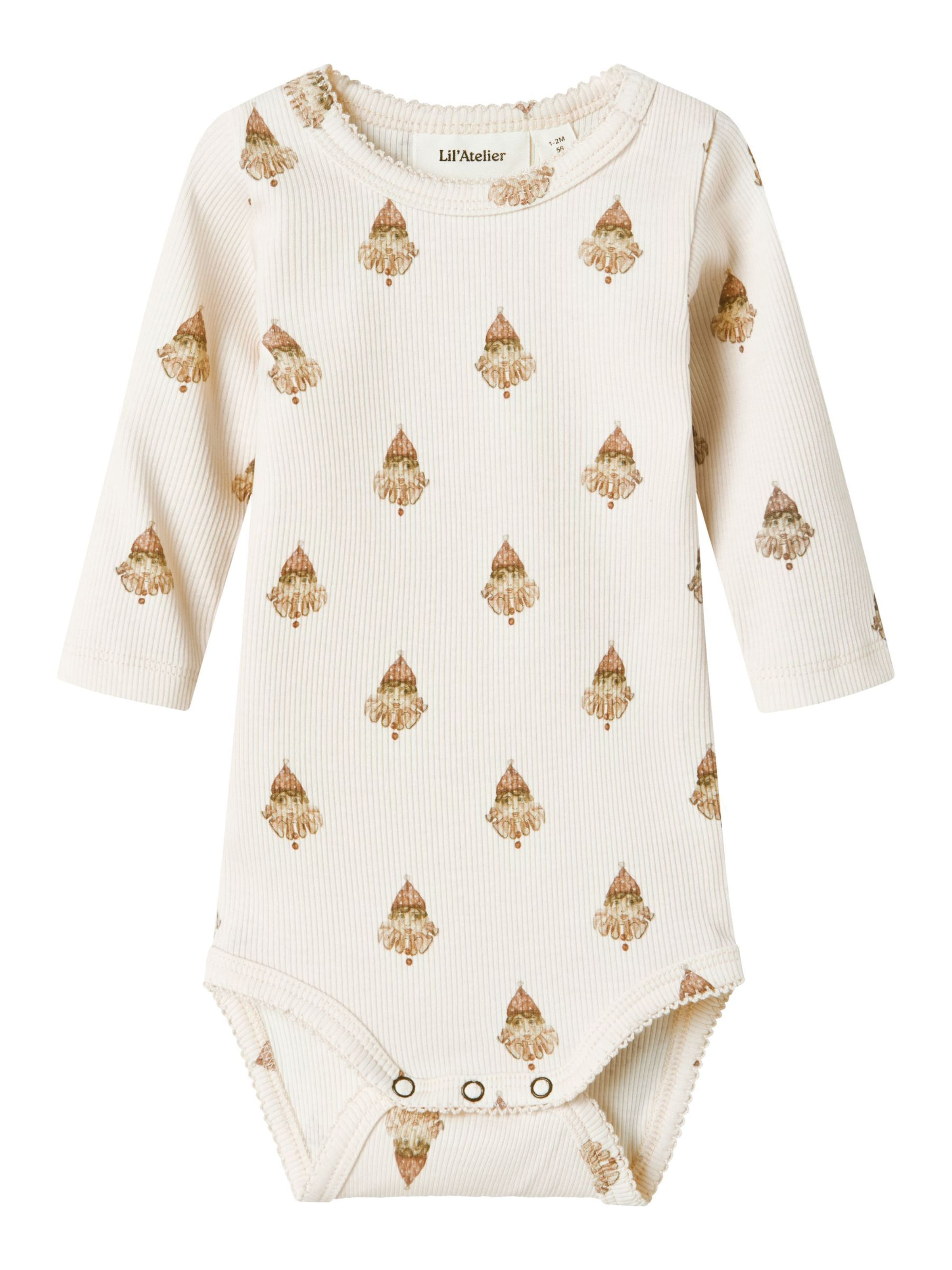 NAME IT - Pijama entero/body 'Zirkus' en beige: frente