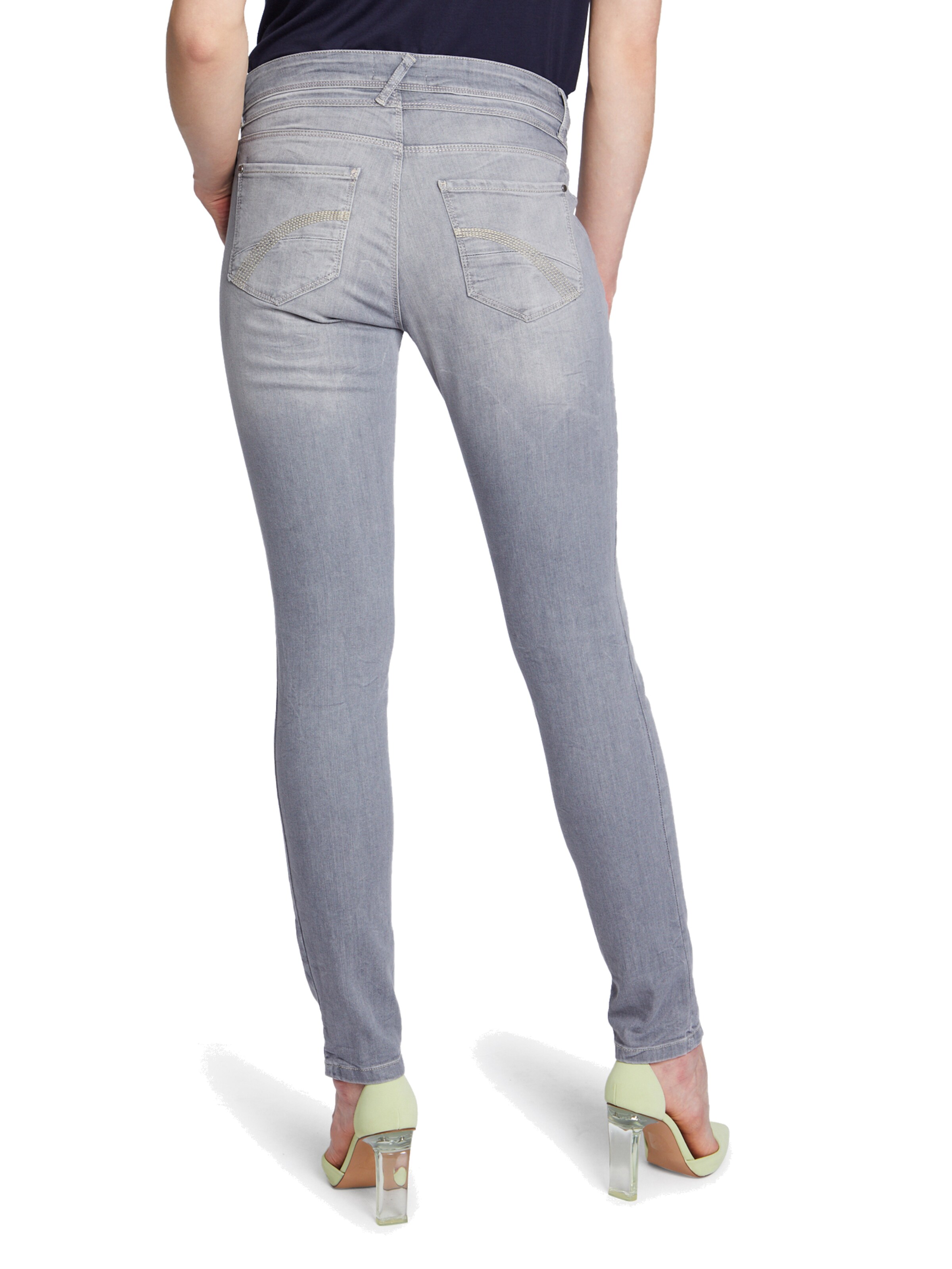 Frauen Jeans Cartoon Boyfriend-Hose mit Reißverschluss in Beige - YB19761