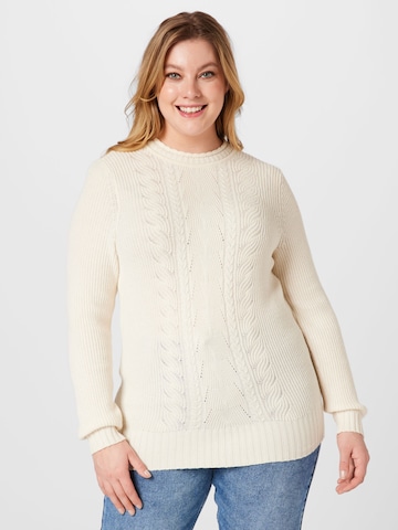 ONLY Carmakoma Sweater in White: front