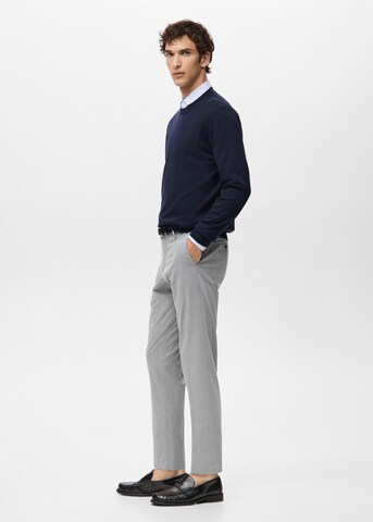 MANGO MAN Slim fit Pleated Pants 'Bologna' in Grey
