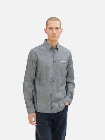 TOM TAILOR - Regular Fit Camisa em cinzento