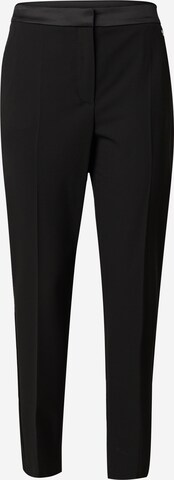 COMMA Tapered Pleated Pants in Black: front