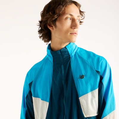 new balance Veste de sport en XXL en bleu / pétrole / blanc, Vue avec produit
