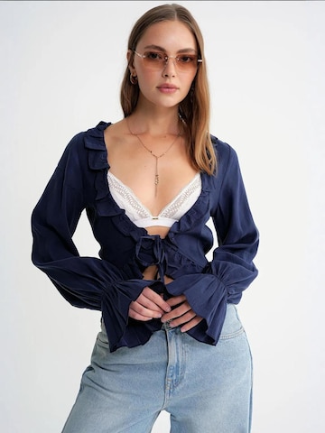 MixRay Blouse in Blauw: voorkant
