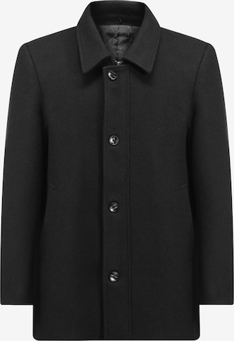 ALLTHEMEN Wintermantel 'Raureif' in Schwarz: Vorderseite