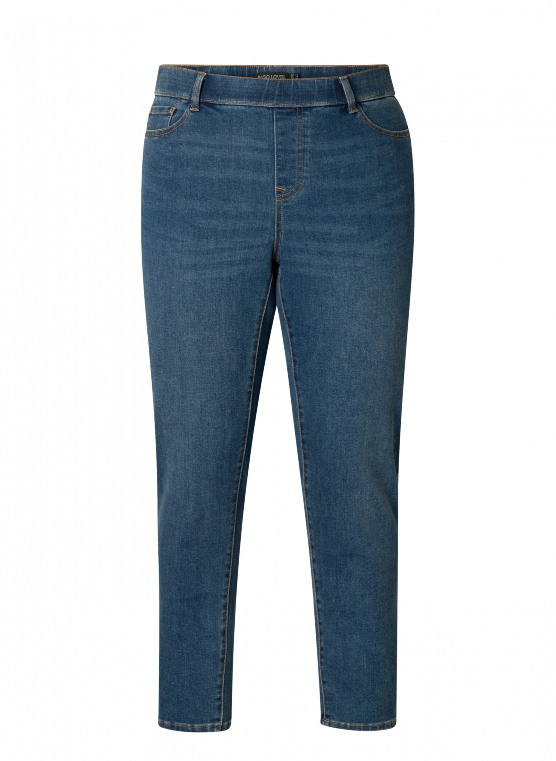 BASE LEVEL CURVY Skinny Jeggings in Blau: Vorderseite