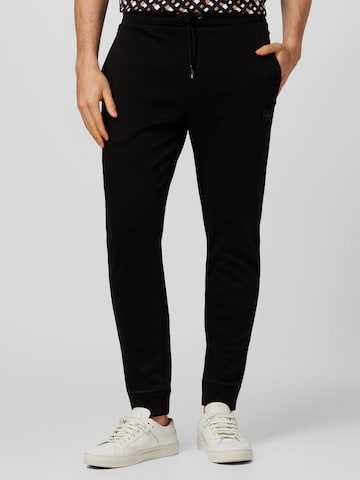 BOSS Tapered Trousers 'Lamont 82' in Black: front