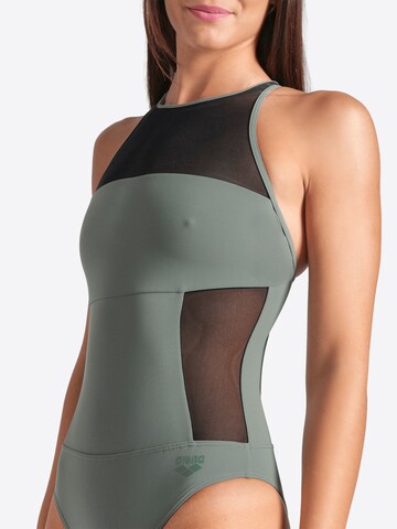 ARENA Swimsuit 'MESH PANELS PRO BACK' in Green