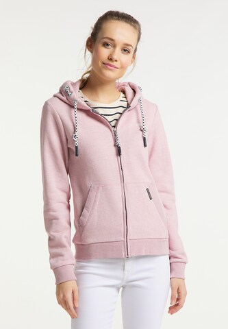 Schmuddelwedda Zip-Up Hoodie in Pink: front