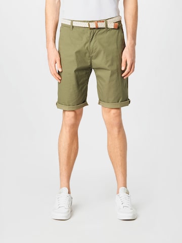 ESPRIT Regular Chino Pants in Green: front