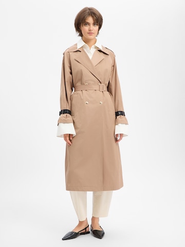 Manteau mi-saison Liu Jo en beige : devant