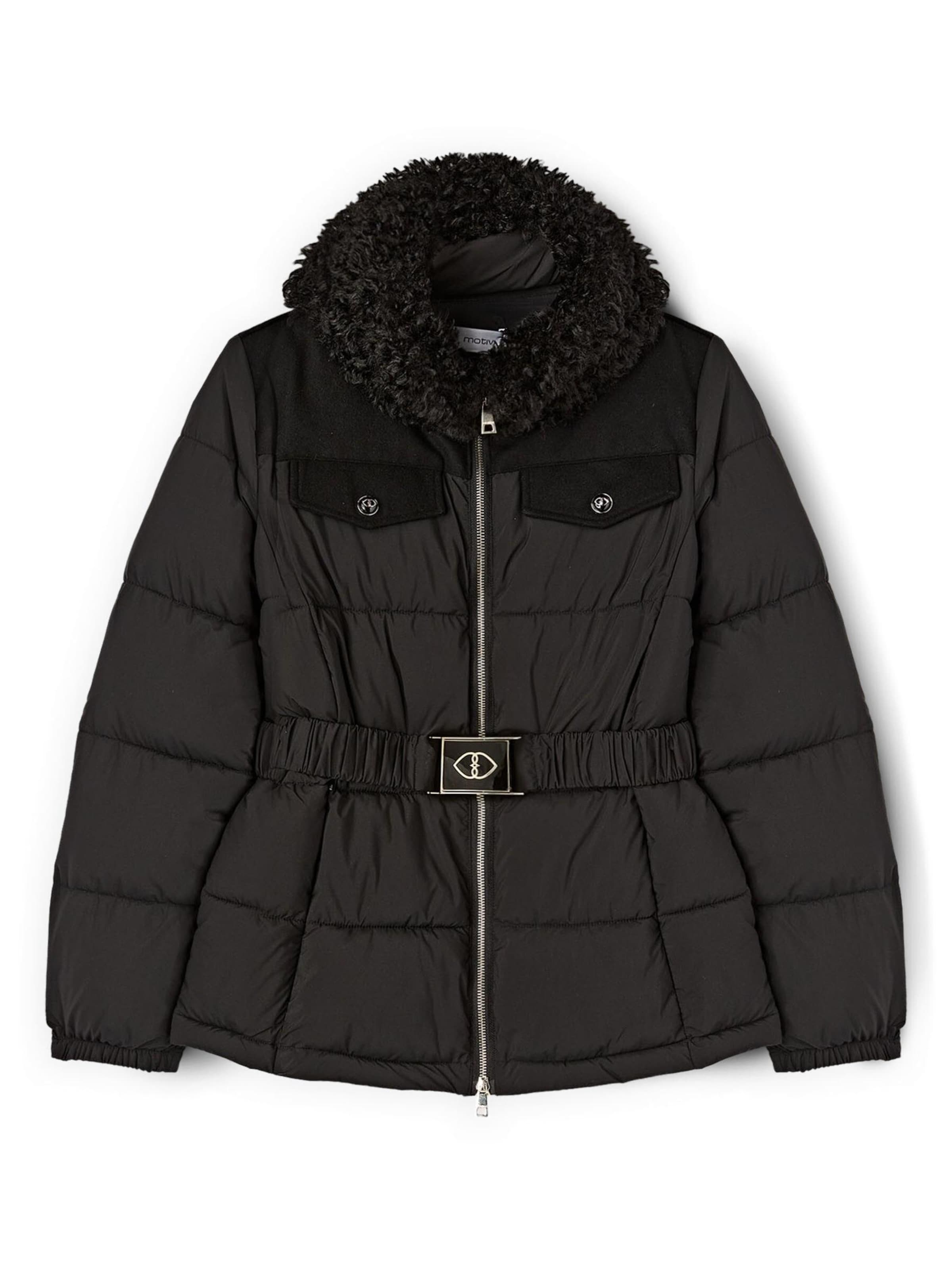 MOTIVI Winterjas in Zwart: voorkant