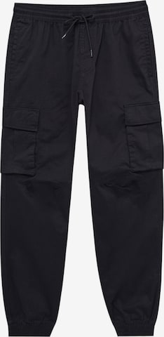 Pull&Bear Tapered Cargo trousers in Black: front