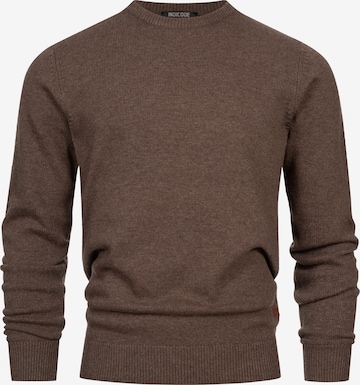 INDICODE JEANS Sweater 'INMargous' in Brown: front