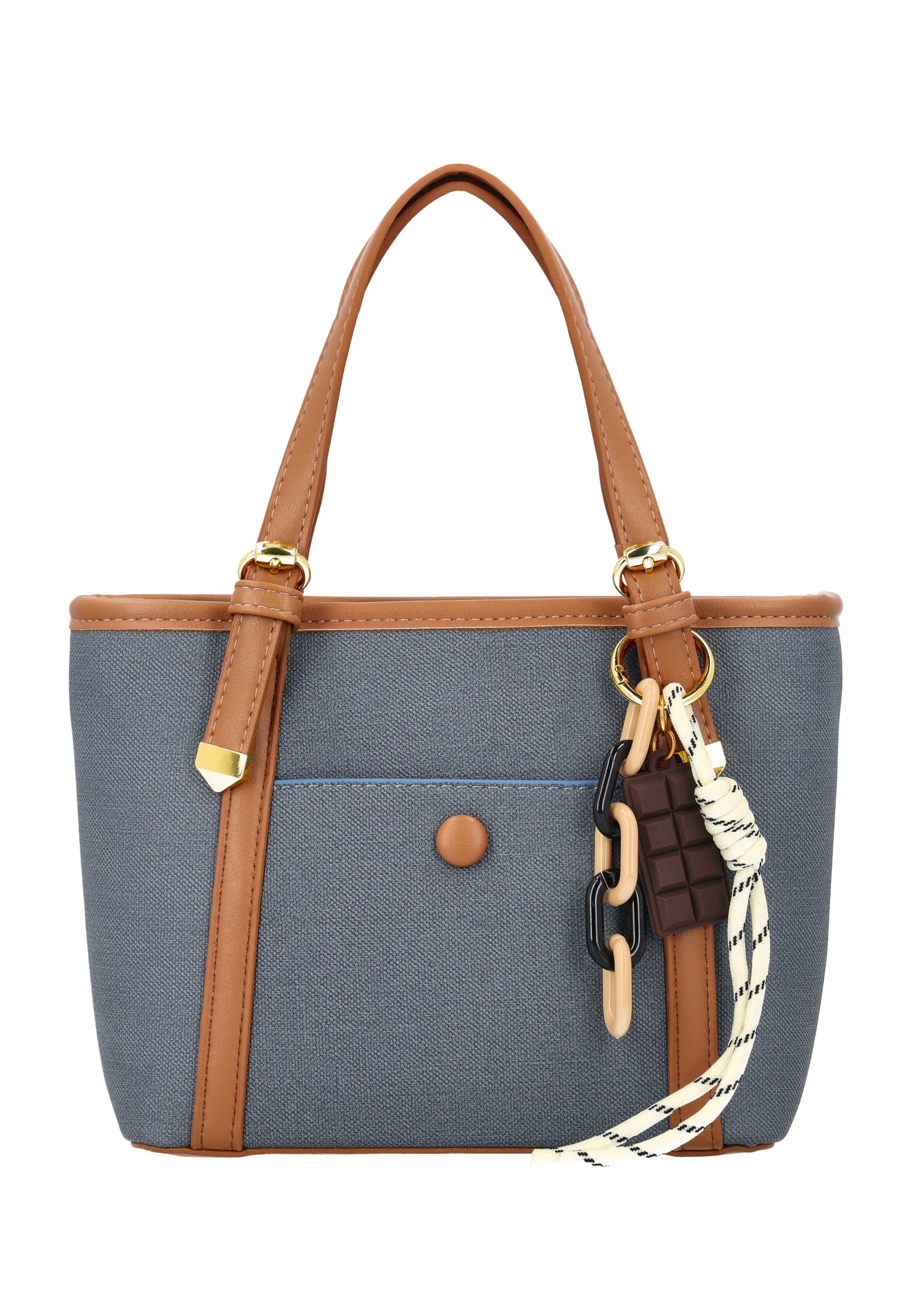 Usha Mala de ombro em azul fumado / castanho, Vista do artigo