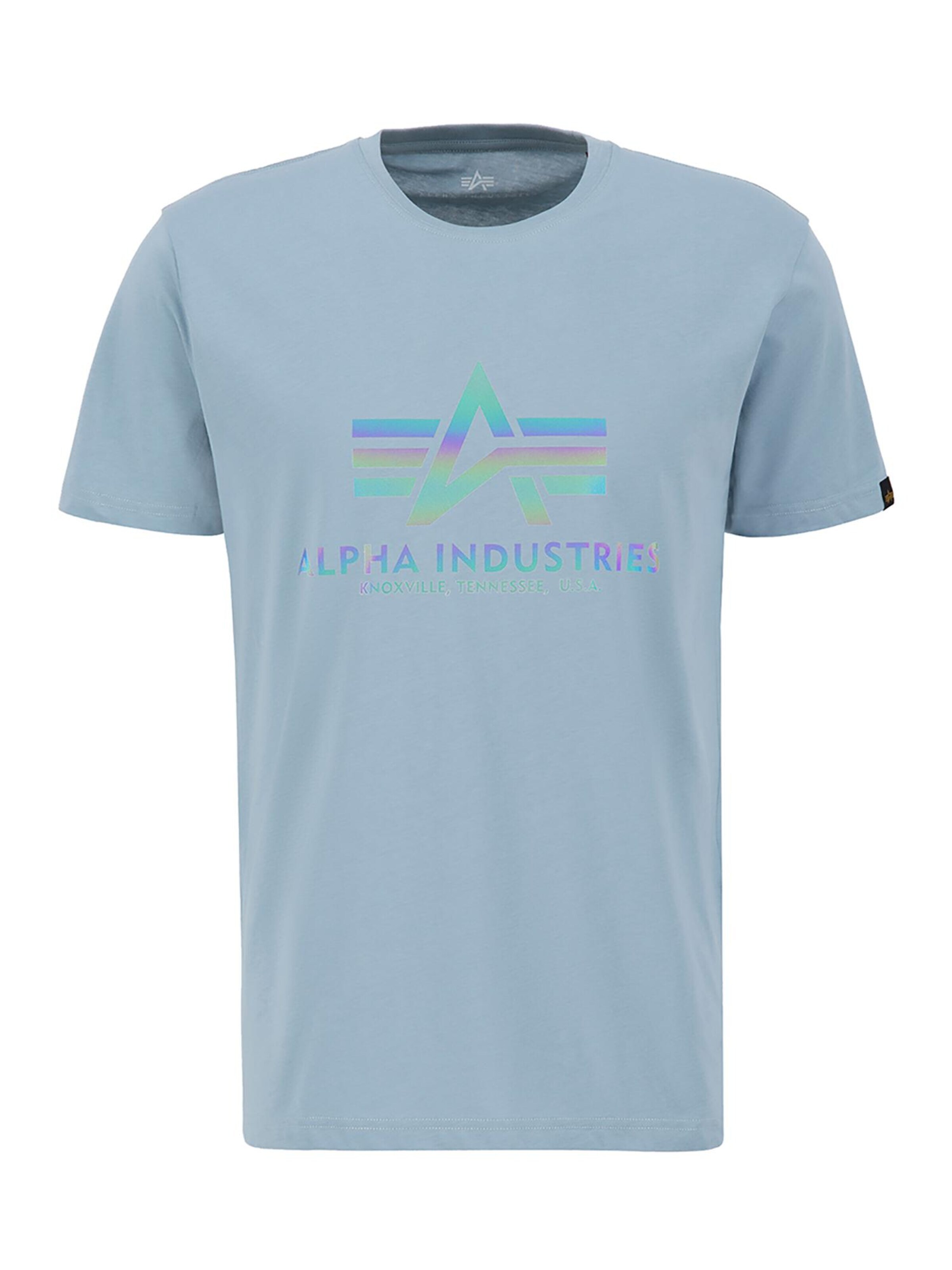 ALPHA INDUSTRIES Shirt 'Basic Logo' in Blue: front