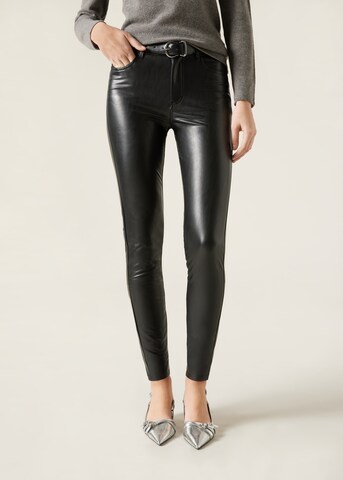 CALZEDONIA Skinny Pants 'THERMO' in Black: front