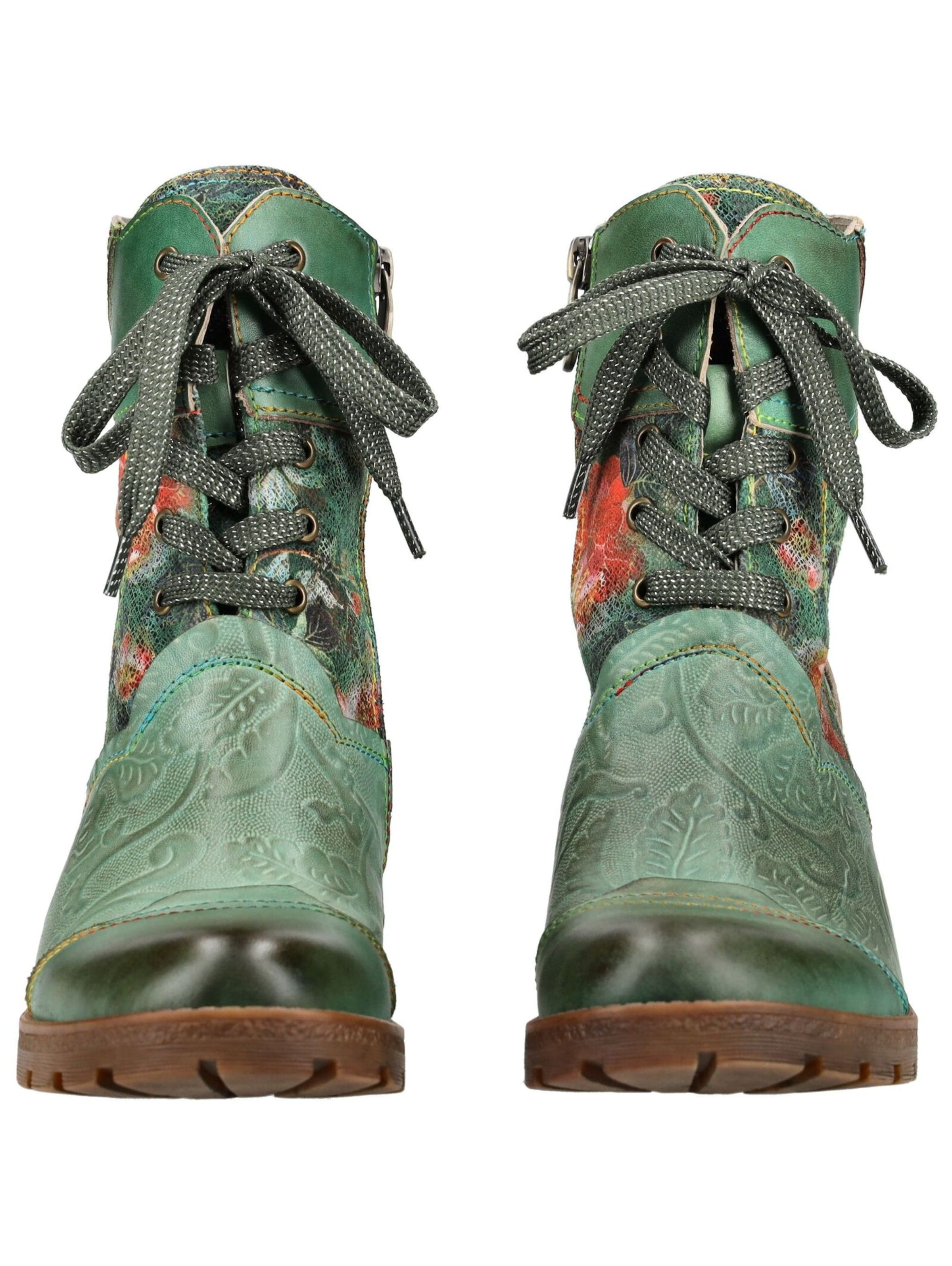 Laura Vita Lace-Up Ankle Boots in Green