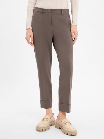 Cambio Regular Trousers with creases 'Krystal' in Green: front