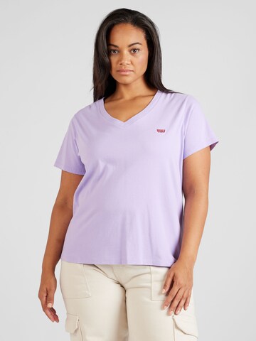 Levi's® Plus T-shirt 'Perfect Vneck Tee' i lila: framsida