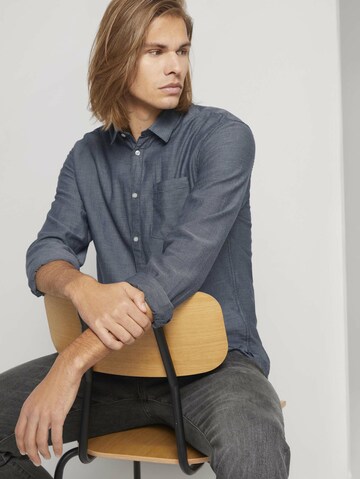 TOM TAILOR DENIM Regular fit Overhemd 'Faux' in Blauw