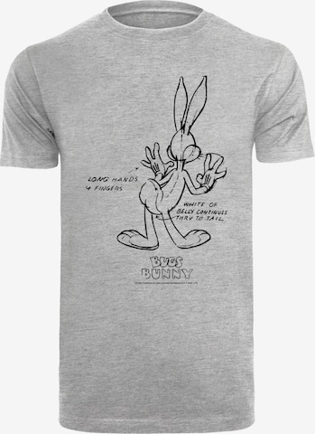T-Shirt 'Looney Tunes Bugs Bunny White Belly' F4NT4STIC en gris : devant