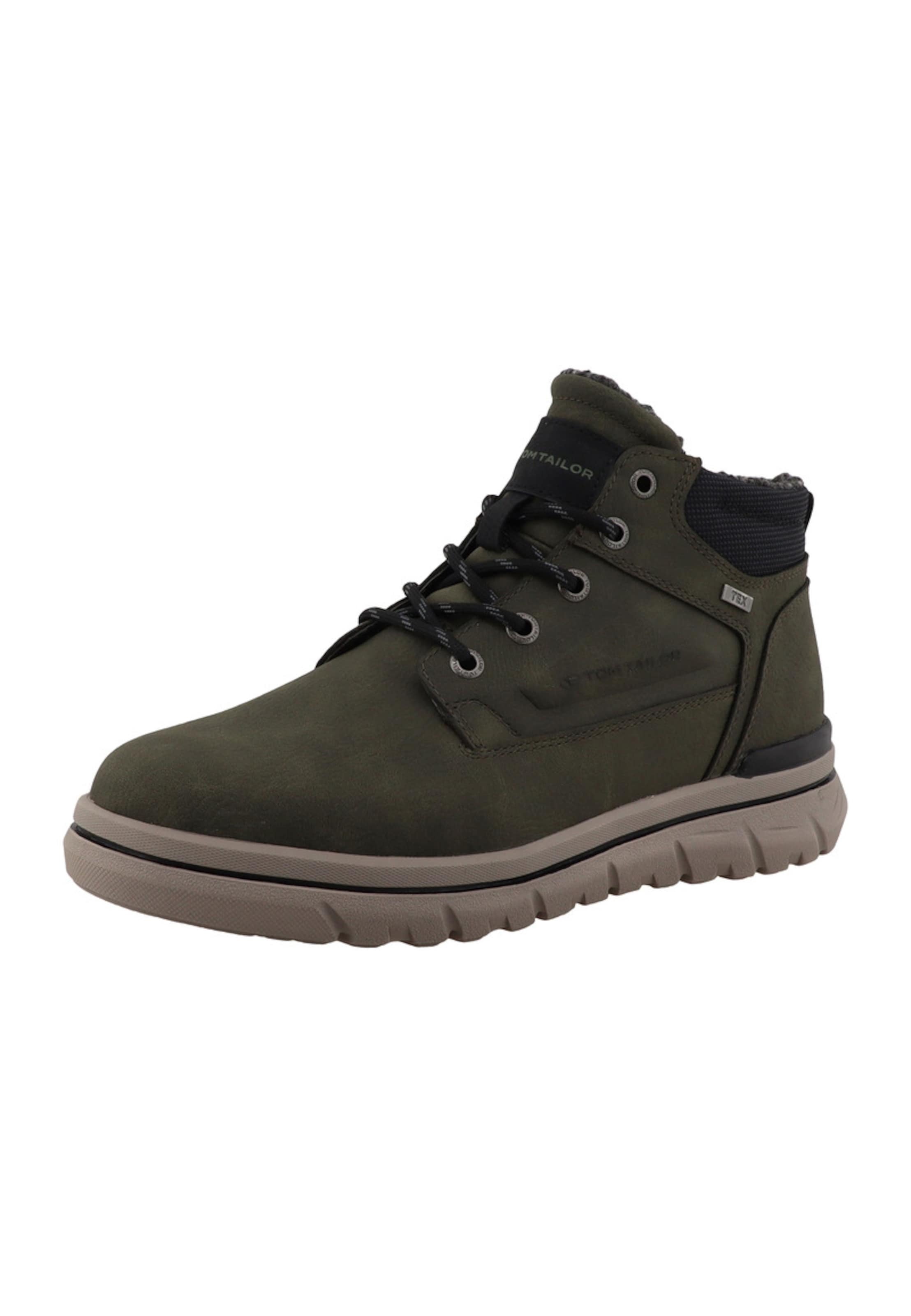 TOM TAILOR Veterboots in Groen: voorkant