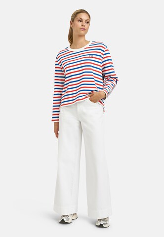 Smith&Soul Gestreiftes Boxy Sweatshirt mit Backprint in Blau