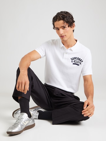 Superdry Poloshirt in Weiß: Vorderseite