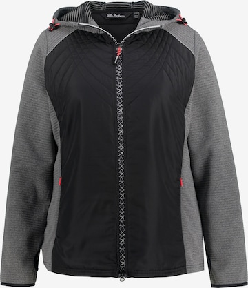 Ulla Popken Zip-Up Hoodie 'Ottoman' in Grey: front