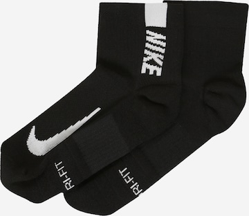 NIKE Athletic Socks 'Multiplier' in Black: front