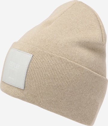 REPLAY Beanie in Beige: front