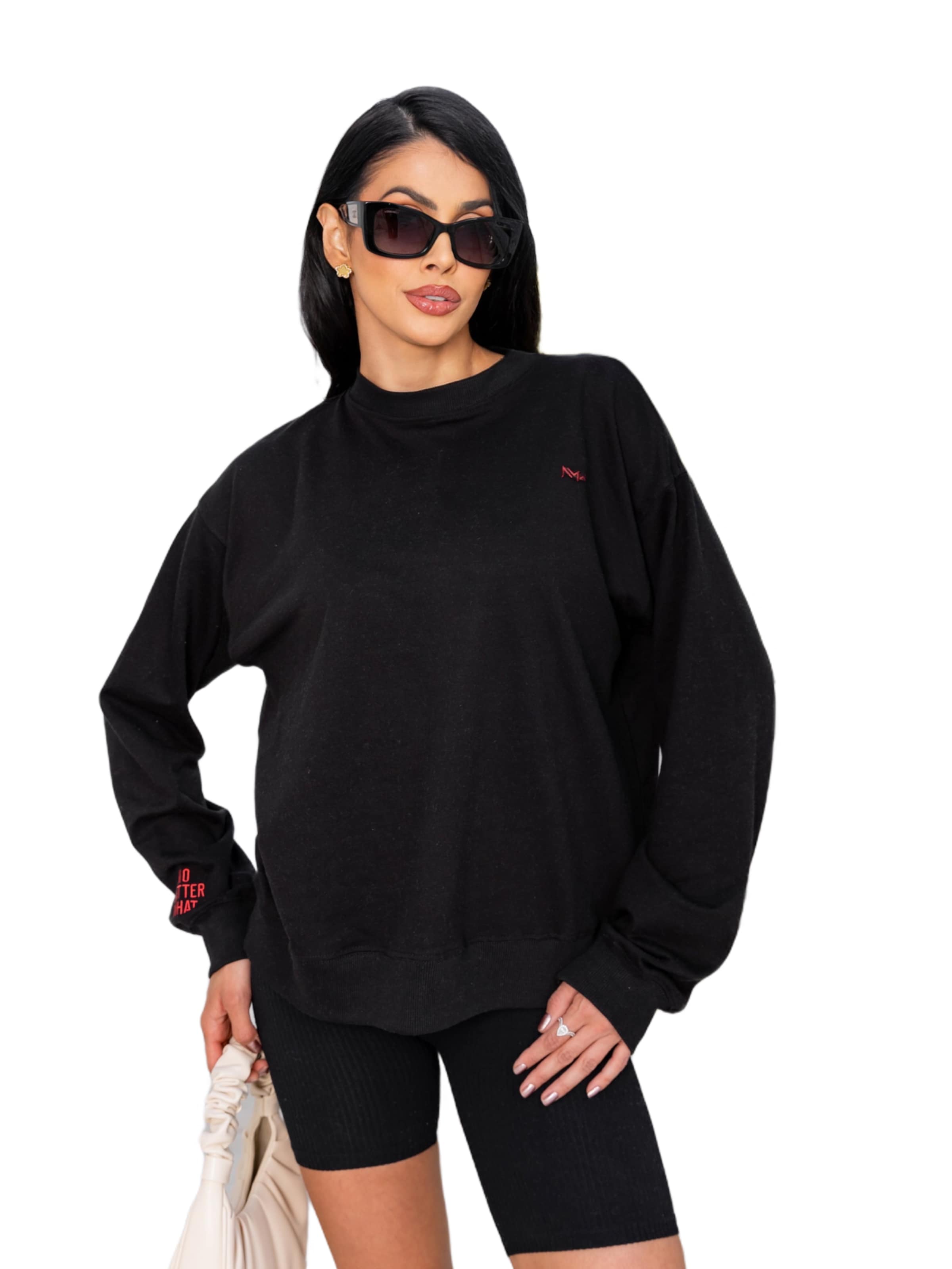 No Matter What Sweatshirt in Zwart: voorkant